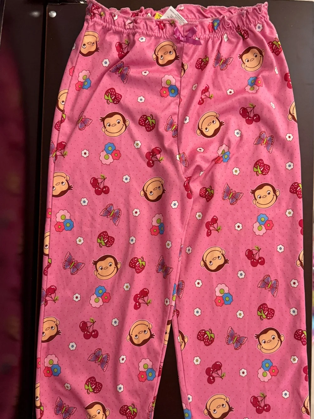Y2k Curious George Pink Girls' Pajama Set